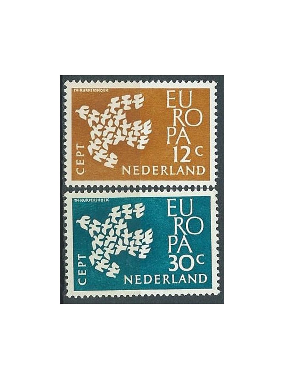 NETHERLANDS 1961 Europe 2v MNH**