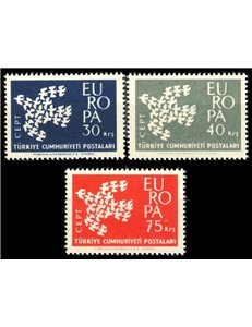 Türkiye 1961 Europe 3v MNH**