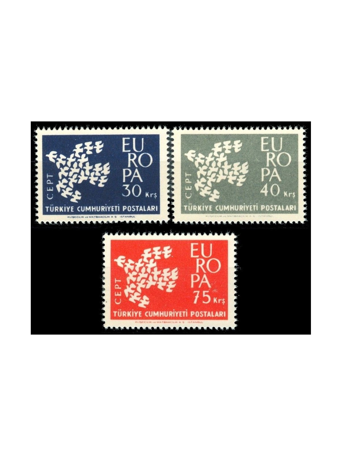 TURCHIA 1961 Europa 3v MNH**