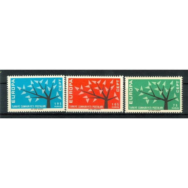 Türkiye 1962 Europe 3v MNH**