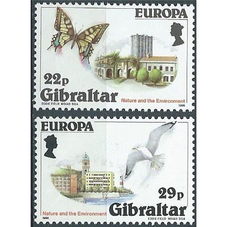 GIBRALTAR 1986 Europe 2v MNH**