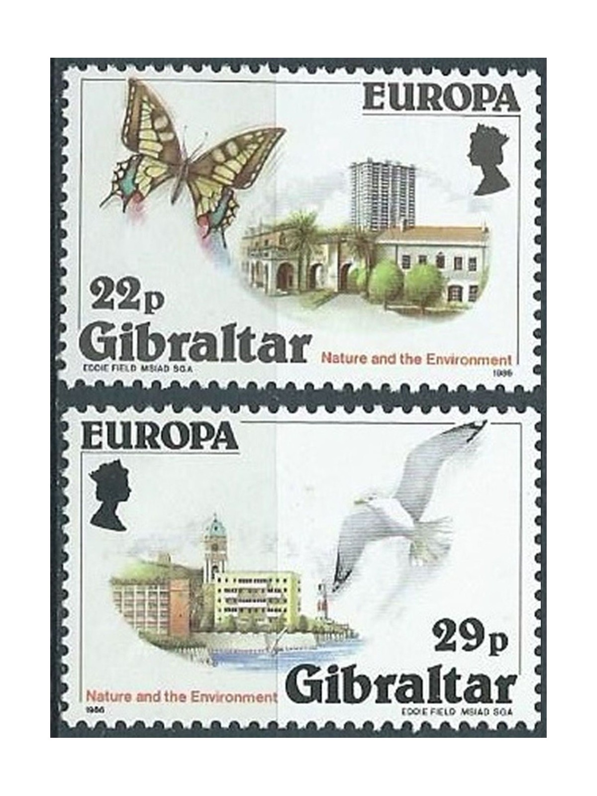 GIBRALTAR 1986 Europe 2v MNH**