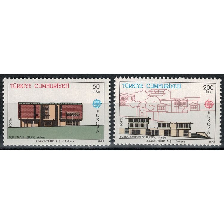 Türkiye 1987 Europe 2v MNH**