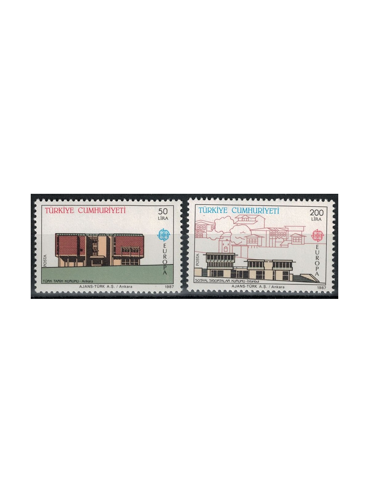 Türkiye 1987 Europe 2v MNH**