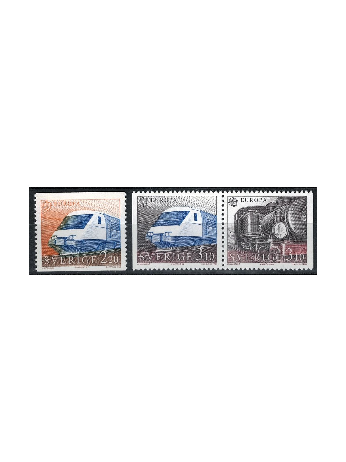 SWEDEN 1988 Europe 3v MNH**