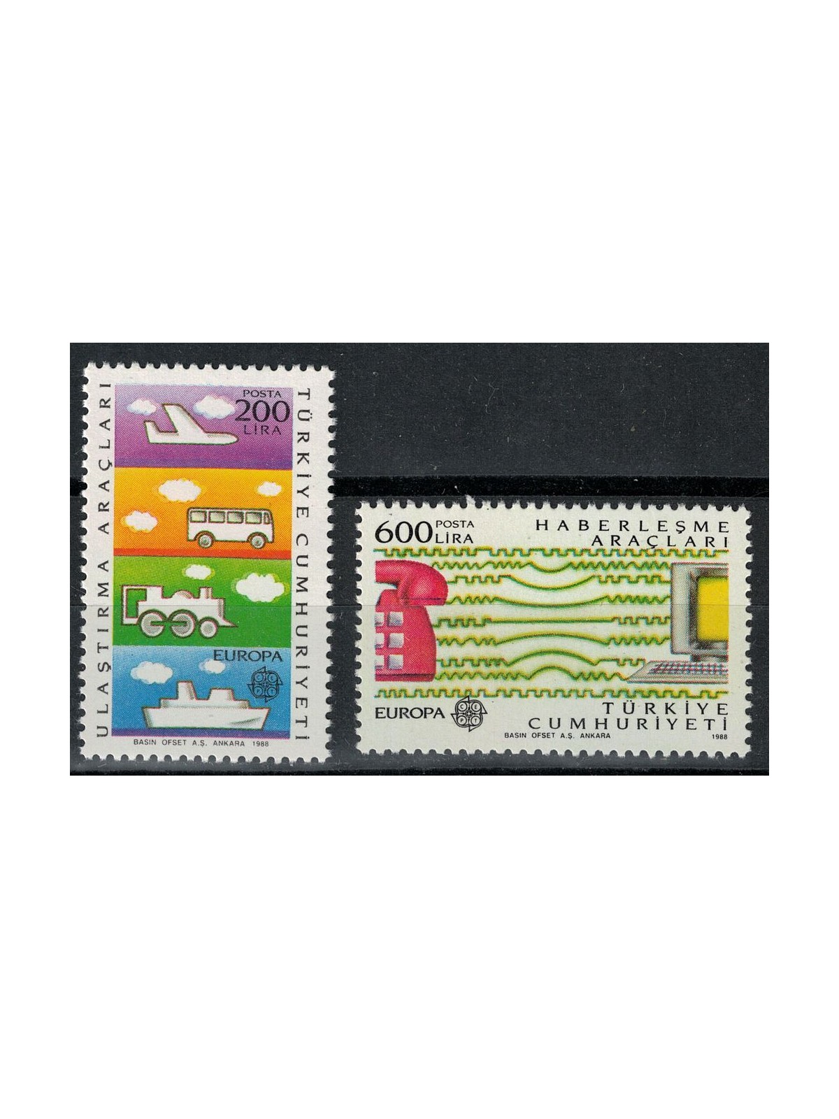 Türkiye 1988 Europe 2v MNH**