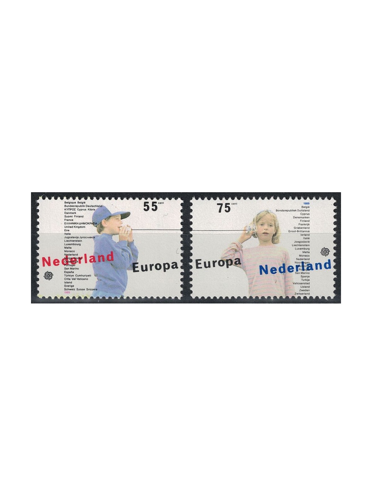 NETHERLANDS 1989 Europe 2v MNH**