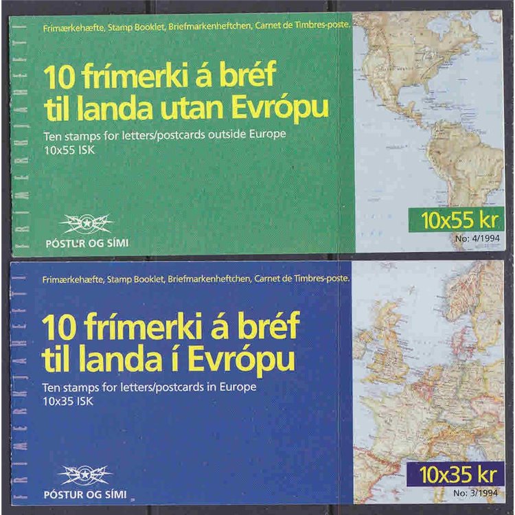 ICELAND 1994 Europe 2 booklets MNH**
