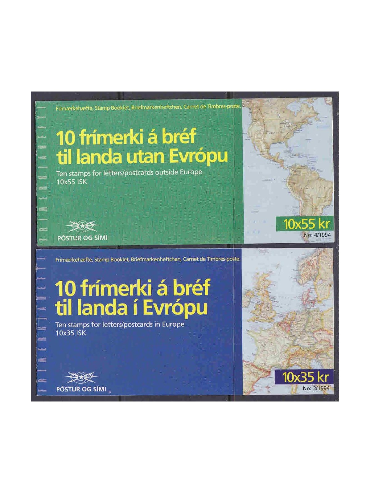 ICELAND 1994 Europe 2 booklets MNH**