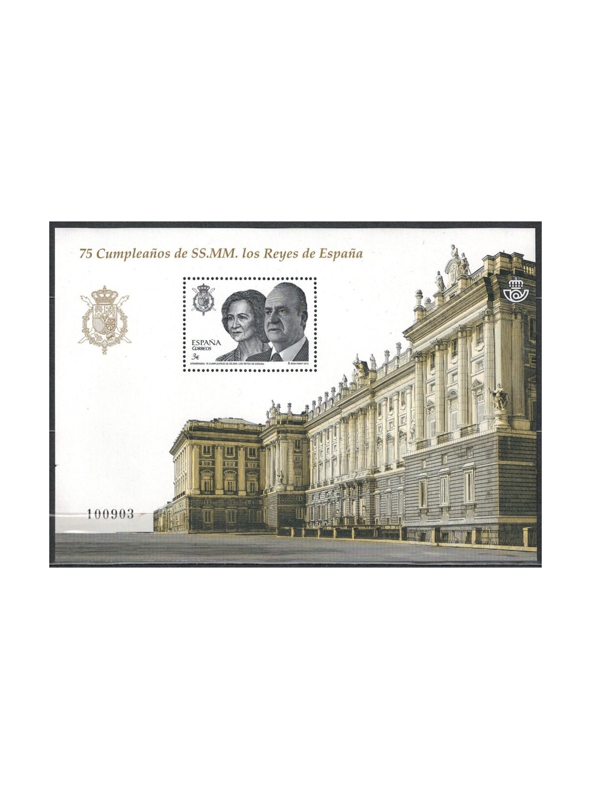 SPAIN 2013 75th King and Queen s/s MNH**