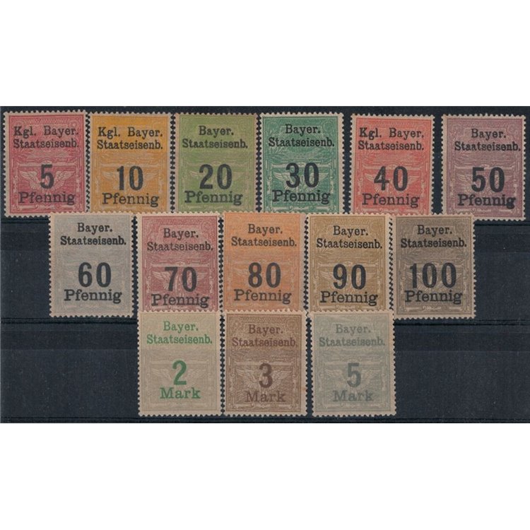 BAVARIA State Railways (Staatseisenb) 14v MNH**