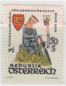 AUSTRIA 1958 Festival dei cori MNH**