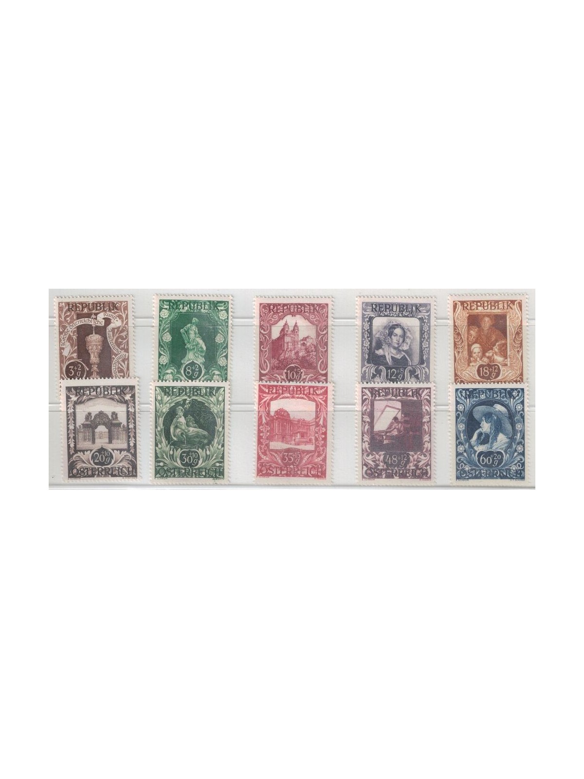 AUSTRIA 1947 Pro artists 10v MNH**