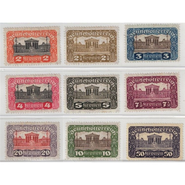 AUSTRIA 1919-21 Parliament Building 9v MH*