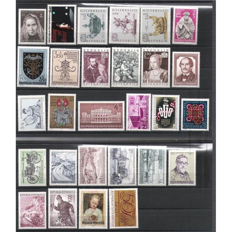 AUSTRIA 1971 Annata completa 28v MNH**