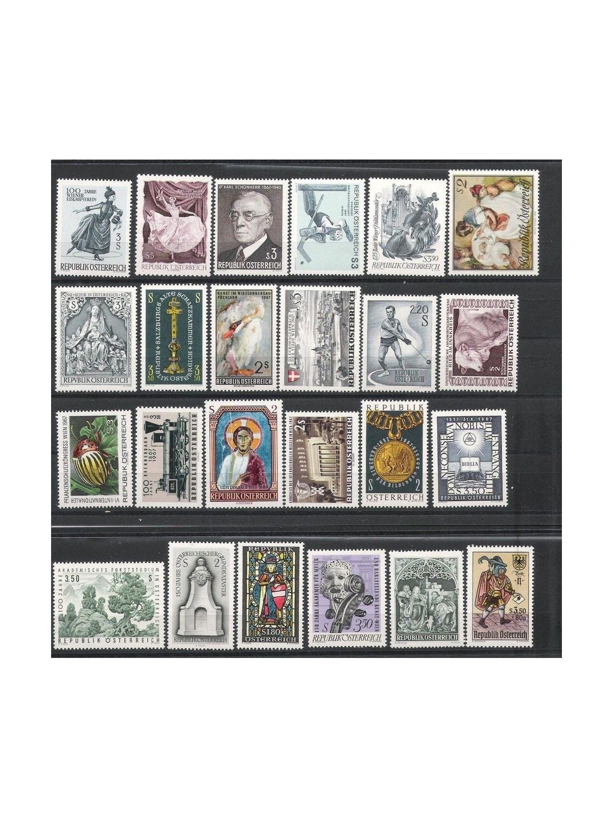 AUSTRIA 1967 Complete vintage 24v MNH**