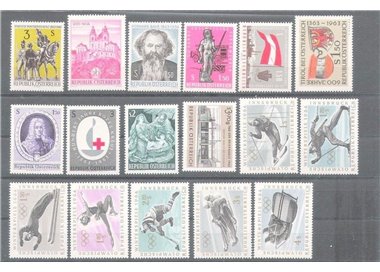 AUSTRIA 1963 Annata completa 17v MNH**