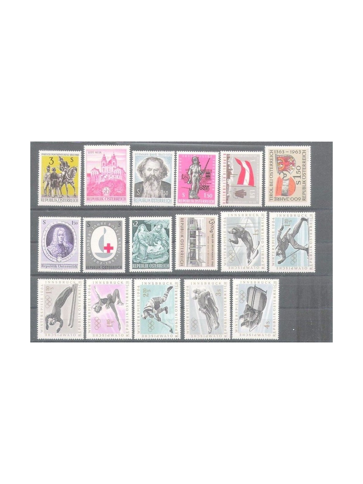 AUSTRIA 1963 Annata completa 17v MNH**