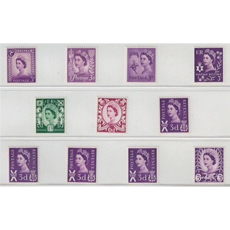 GREAT BRITAIN 1963-68 Elizabeth II and regional symbols 11v MNH**