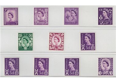 GRAN BRETAGNA 1963-68 Elisabetta II e simboli regionali 11v MNH**
