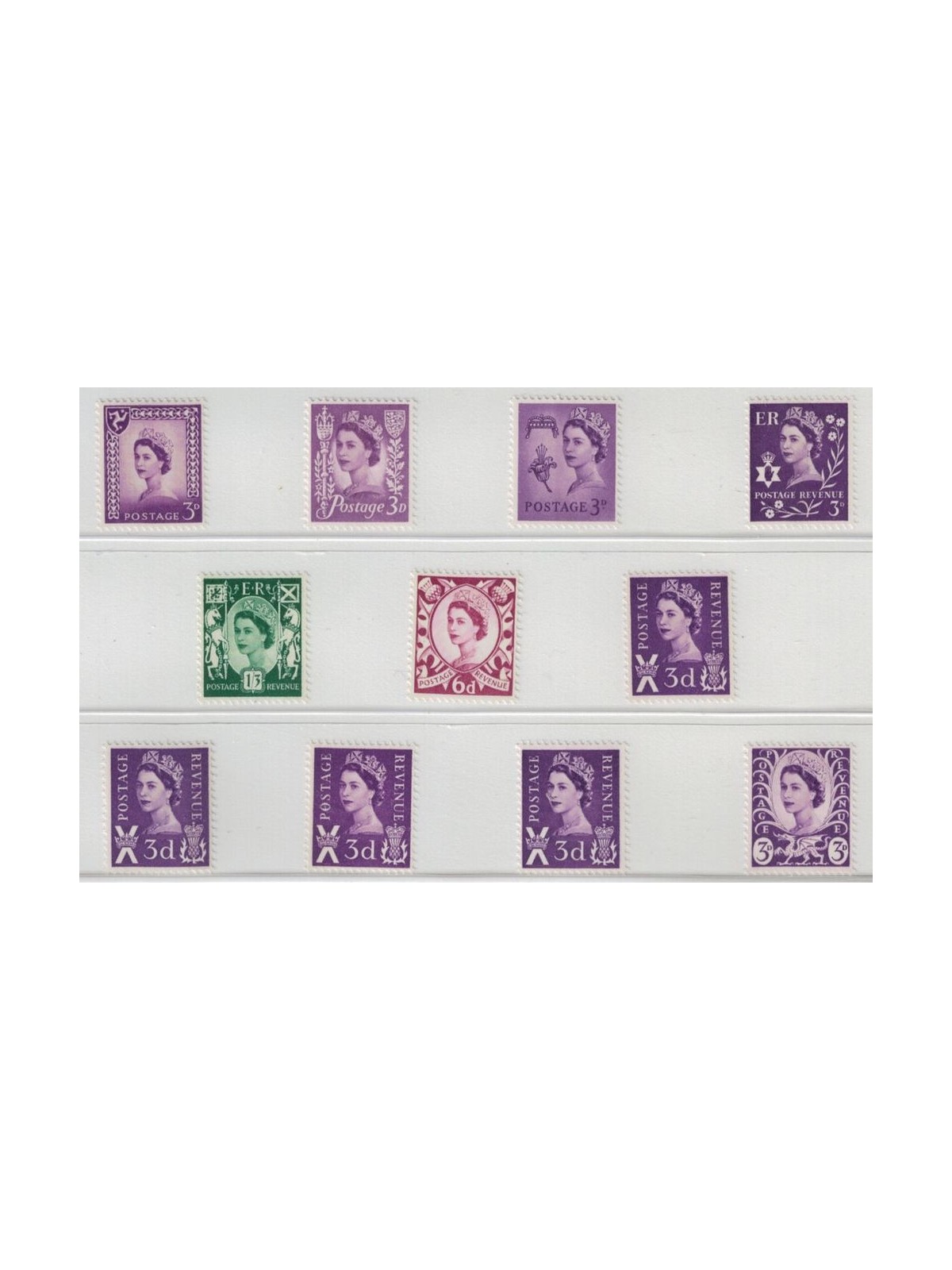 GRAN BRETAGNA 1963-68 Elisabetta II e simboli regionali 11v MNH**