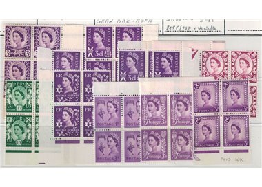 GREAT BRITAIN 1963-68 Elizabeth II and regional symbols (in block of four) 11v MNH**