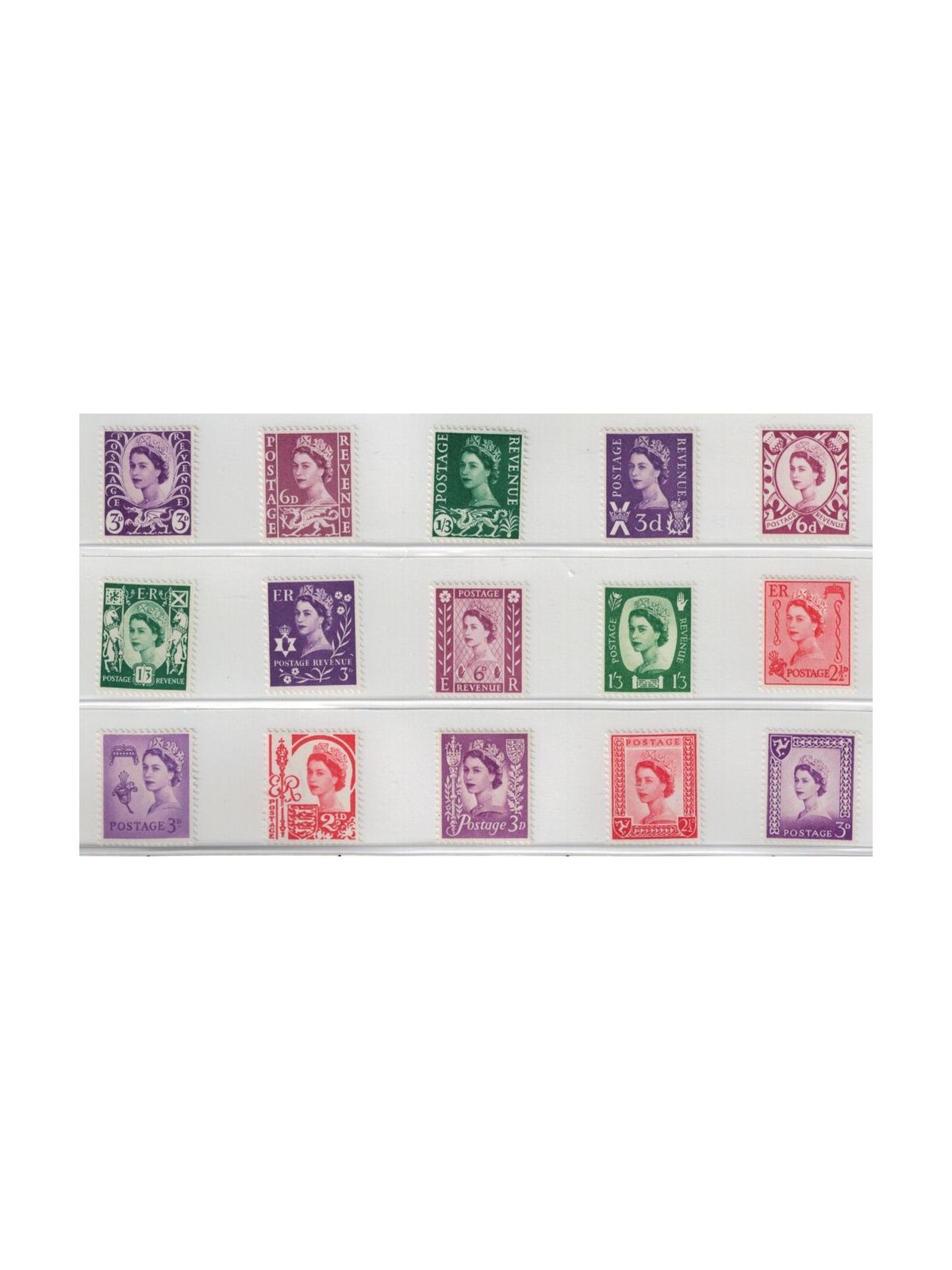 GREAT BRITAIN 1958-64 Elizabeth II and regional symbols 15v MNH**