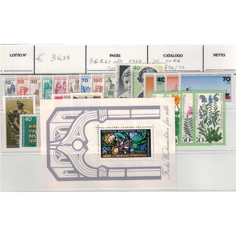BERLIN 1977 Complete year 28v + 1 s/s MNH**