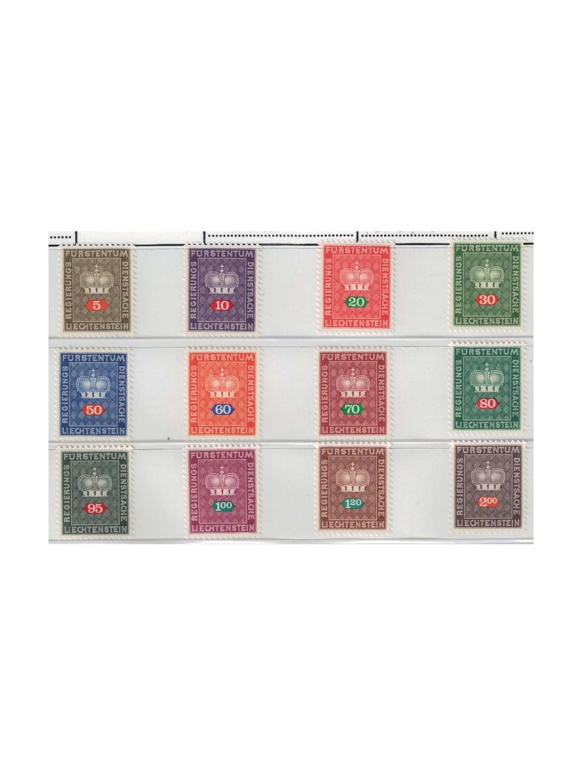 LIECHTENSTEIN 1968-69 Crown and cypher, official stamps 12v MNH**