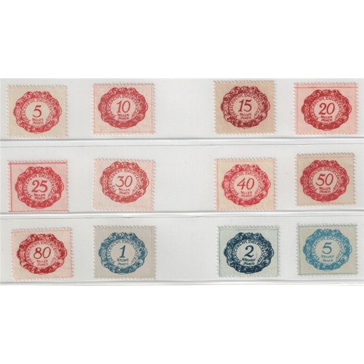 LIECHTENSTEIN 1920 Valore in un ovale, segnatasse 12v MNH**