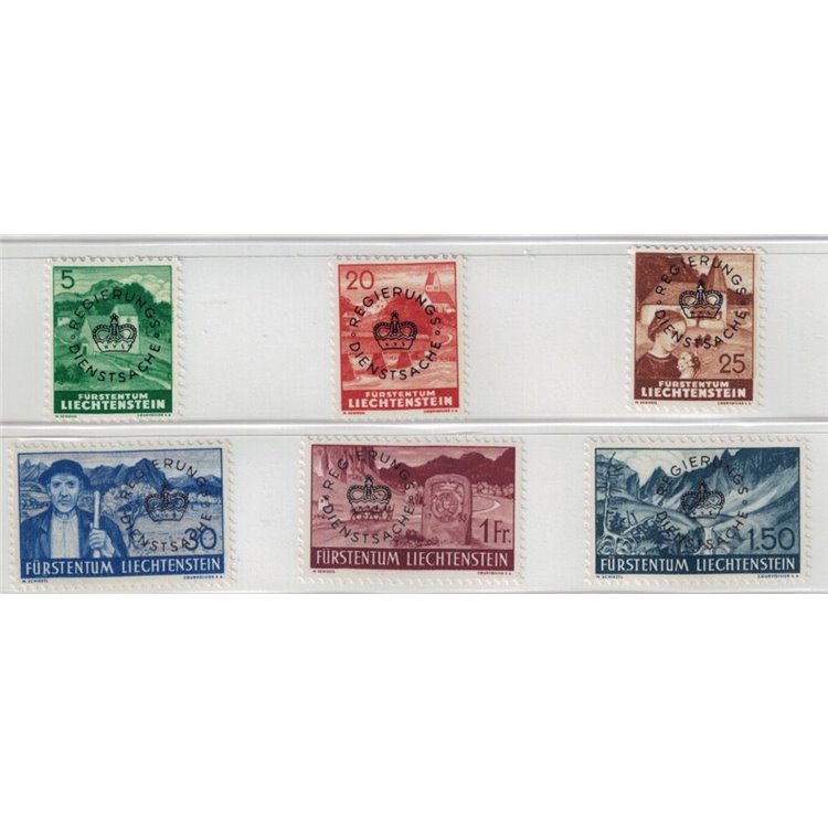 LIECHTENSTEIN 1937-38 Vedute, francobolli di servizio 6v MNH**