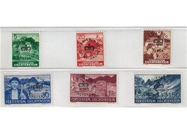 LIECHTENSTEIN 1937-38 Views, official stamps 6v MNH**