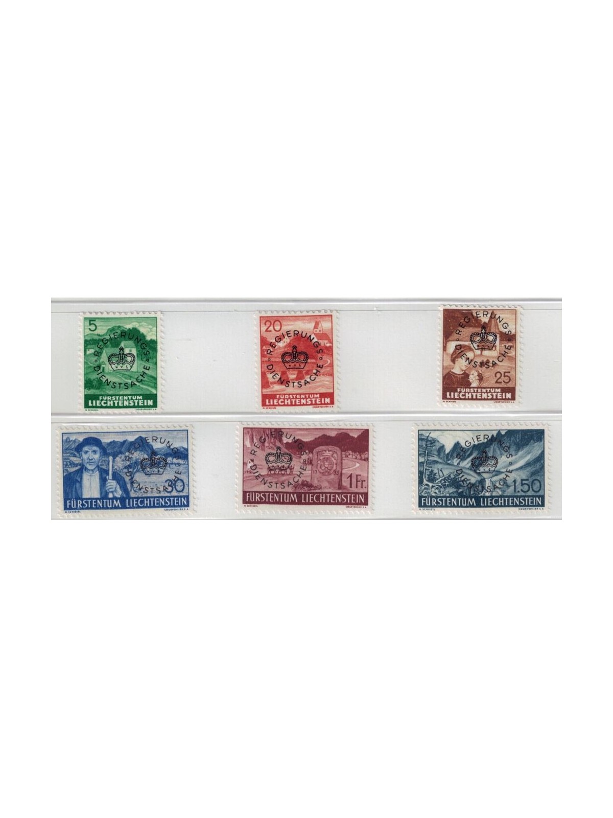 LIECHTENSTEIN 1937-38 Views, official stamps 6v MNH**