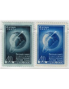RUSSIA 1957 Launch of Sputnik 2v MNH**