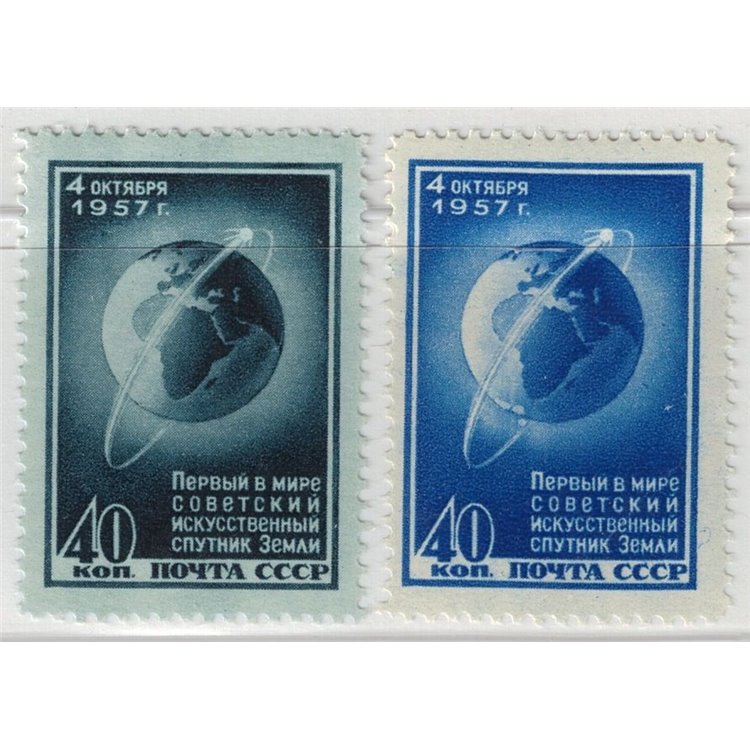 RUSSIA 1957 Launch of Sputnik 2v MNH**