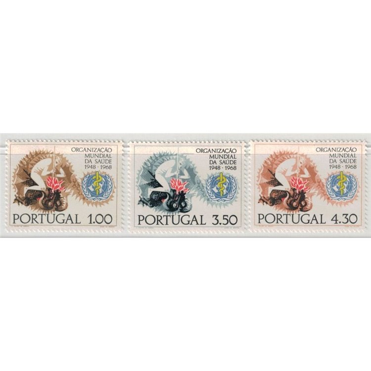 PORTUGAL 1968 Health Organization 3v MNH**