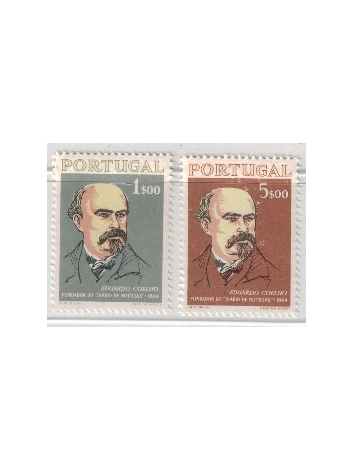 PORTOGALLO 1964 Centenario del giornale portoghese 2v MNH**
