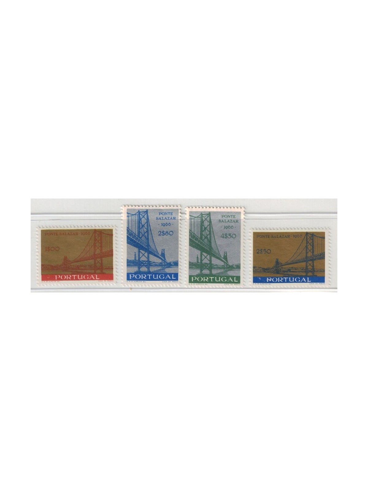 PORTUGAL 1966 Salazar Bridge 4v MNH**