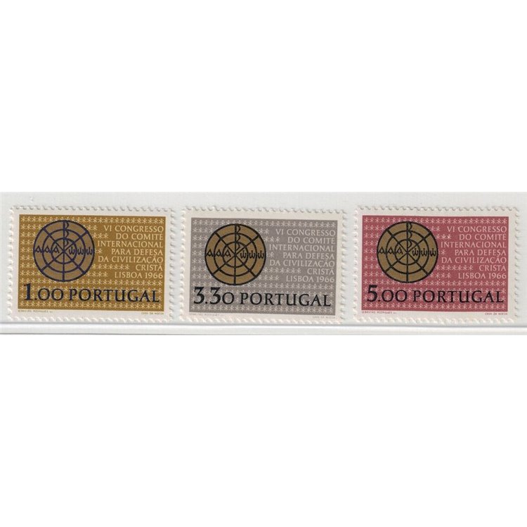 PORTUGAL 1966 Christian Civilization 3v MNH**