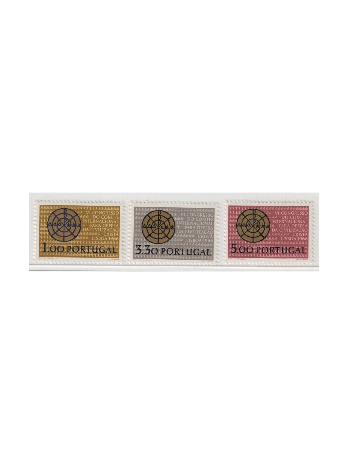 PORTOGALLO 1966 Civiltà cristiana 3v MNH**