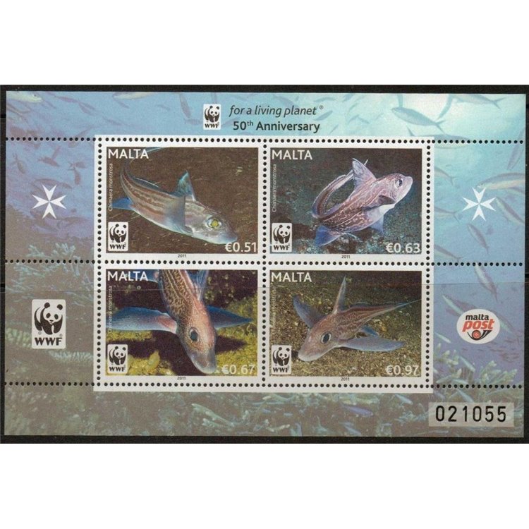 MALTA 2011 WWF - Fauna, fish 1 s/s MNH**
