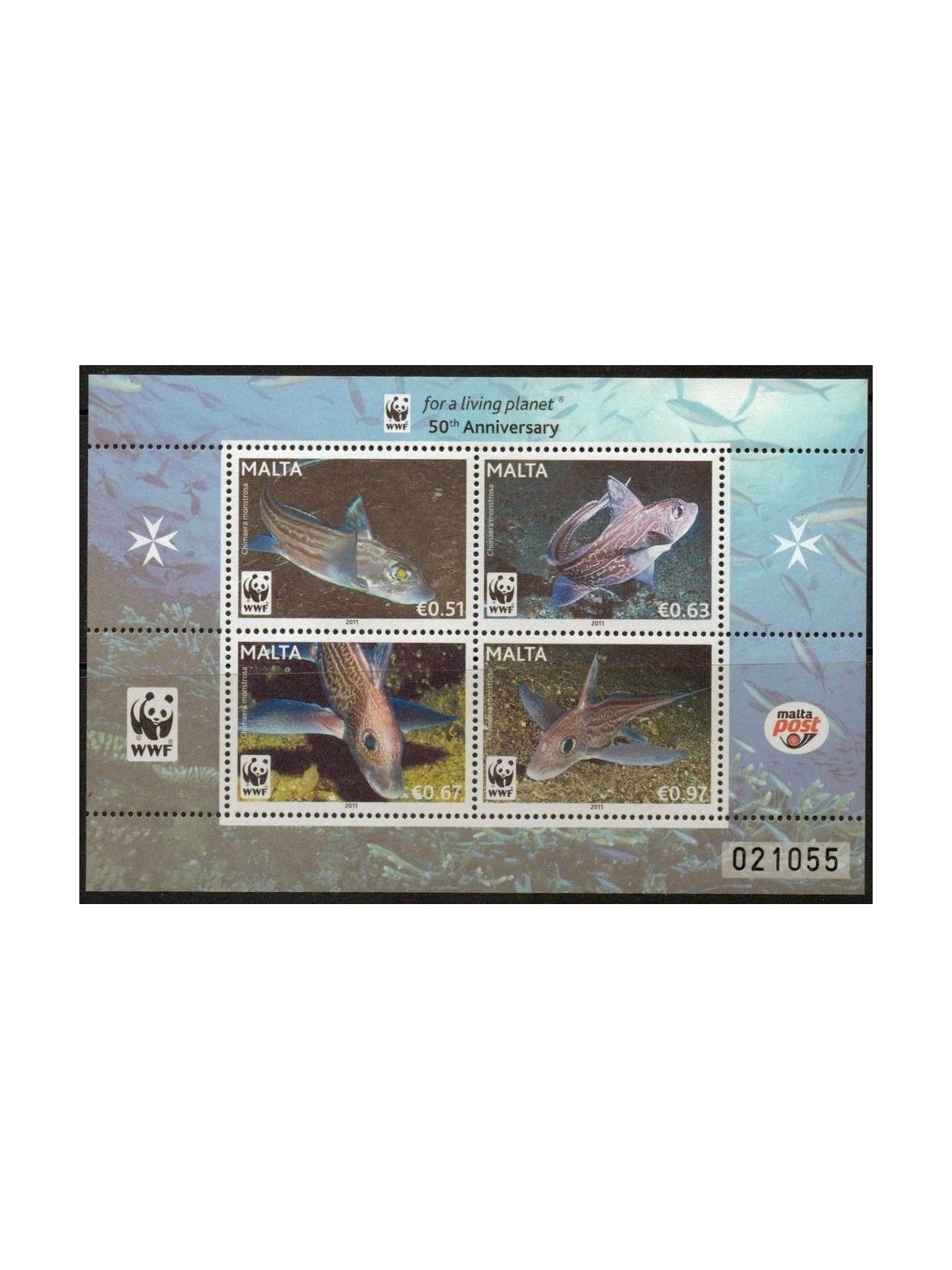 MALTA 2011 WWF - Fauna, pesci 1 BF MNH**