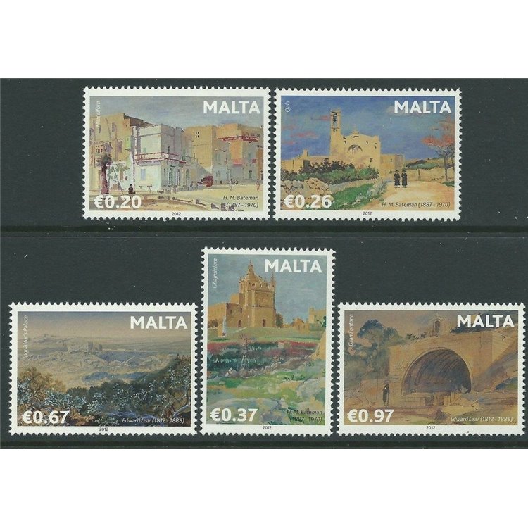 MALTA 2012 Artisti internazionali, dipinti di Malta 5v MNH**