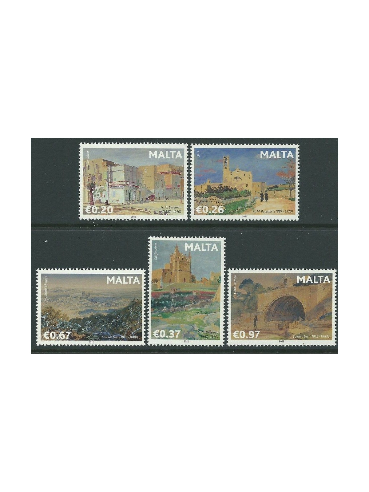 MALTA 2012 International Artists, Paintings of Malta 5v MNH**