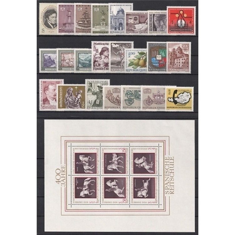 AUSTRIA 1972 Complete vintage 23v + 1 s/s MNH**