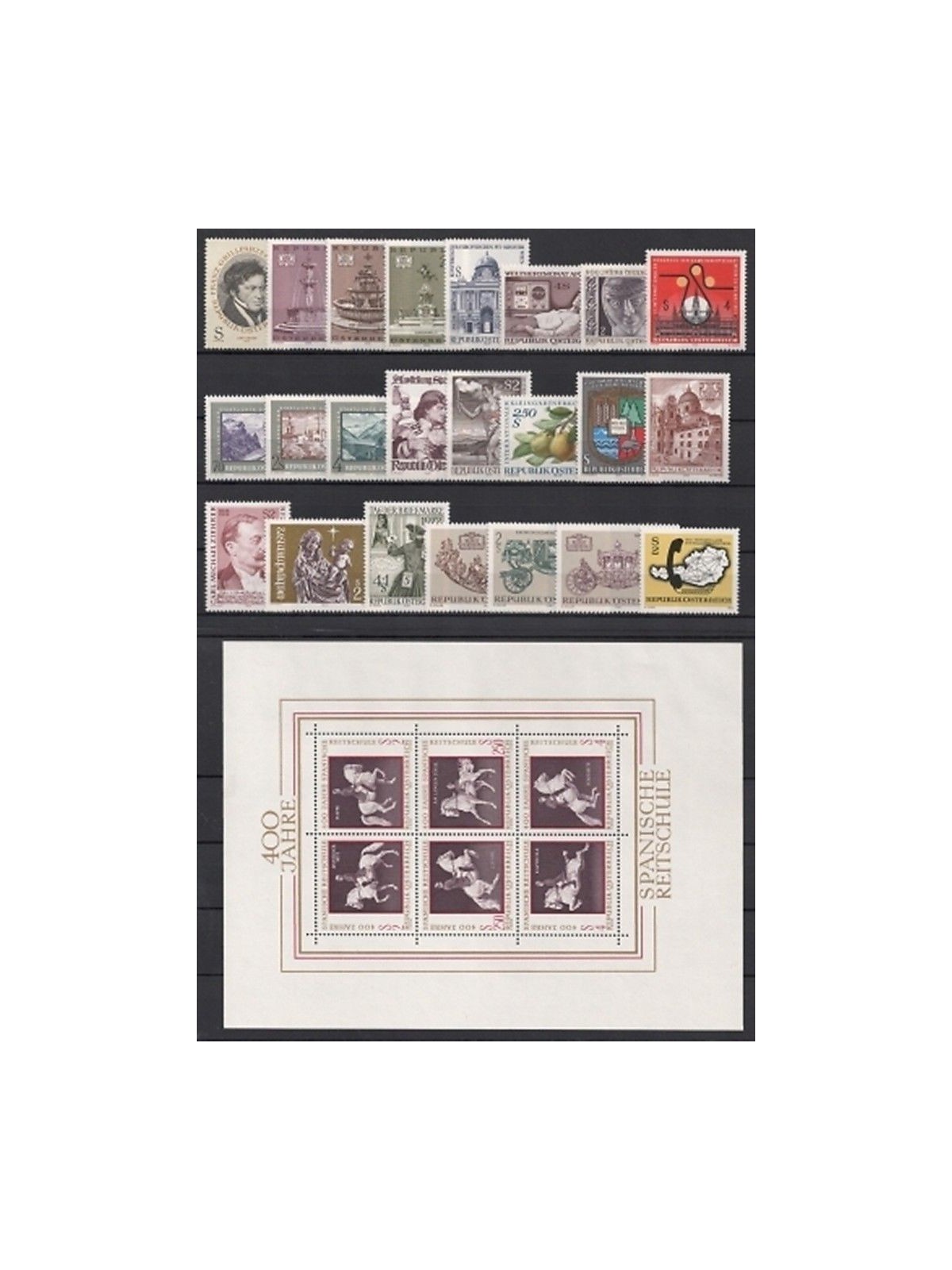 AUSTRIA 1972 Annata completa 23v + 1 BF MNH**