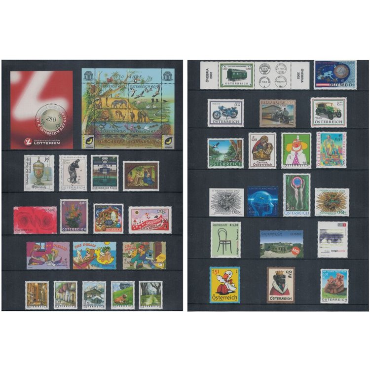 AUSTRIA 2002 Complete vintage 35v + 2 s/s MNH**
