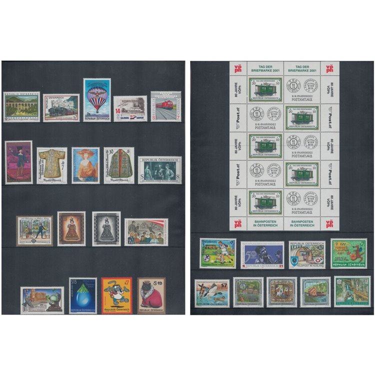 AUSTRIA 2001 Complete vintage 27v + 1 m/s MNH**
