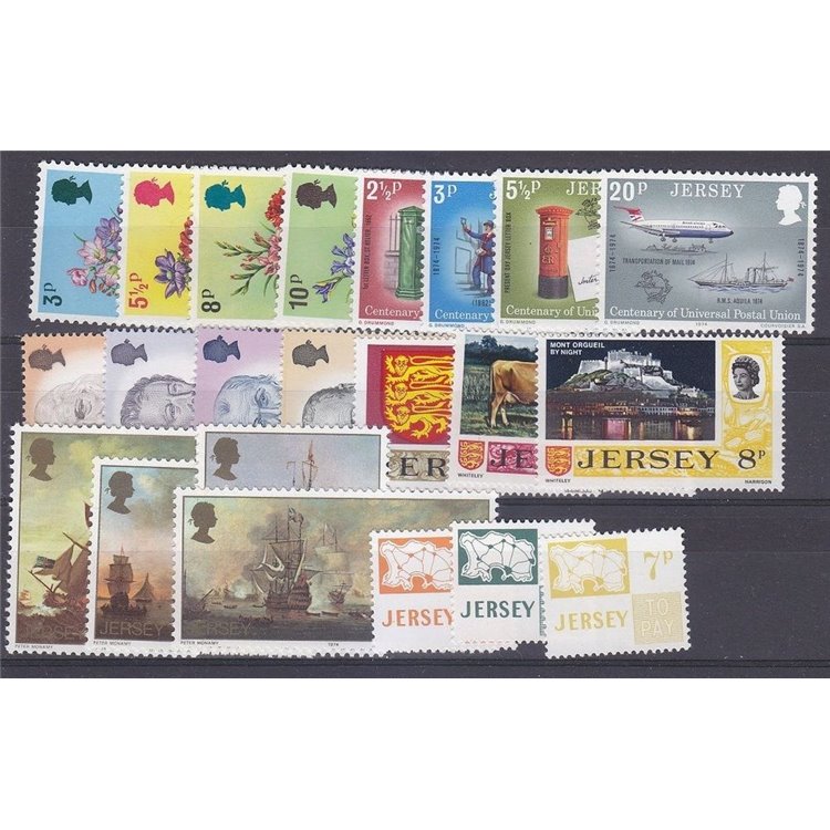 JERSEY 1974 Complete vintage 22v MNH**