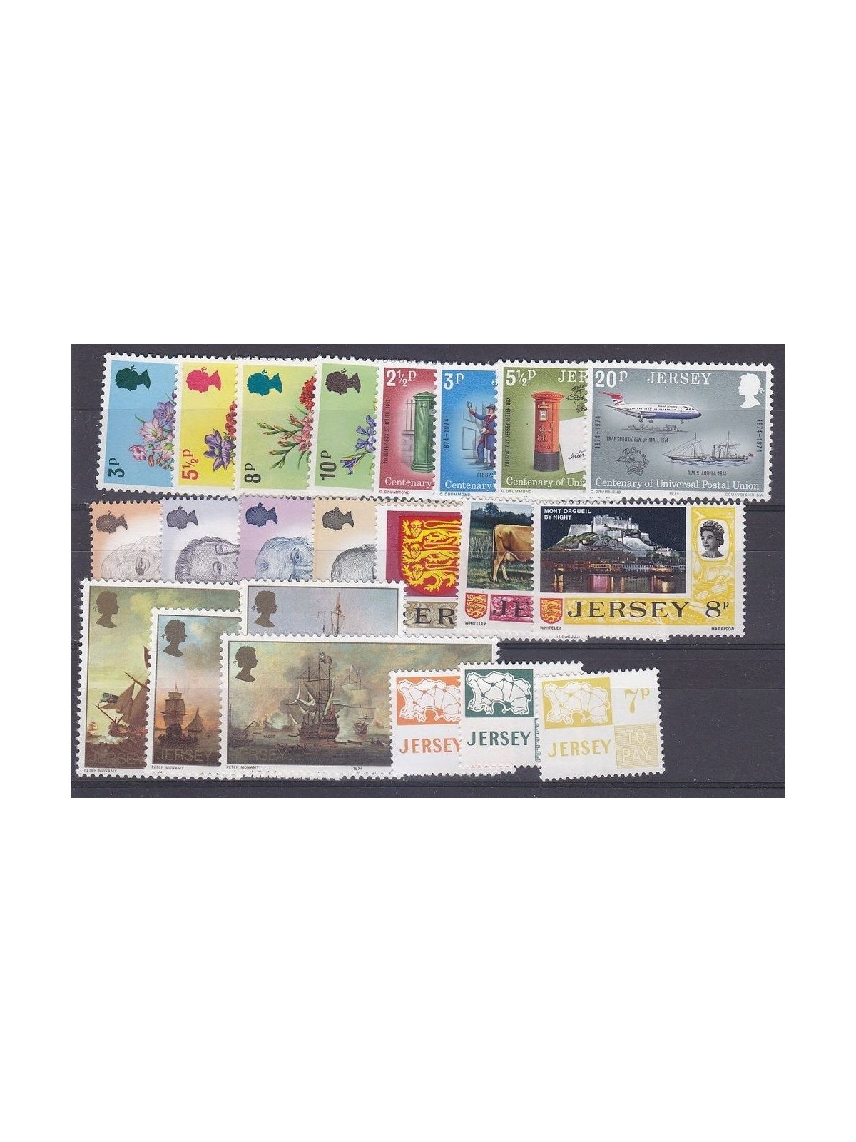 JERSEY 1974 Complete vintage 22v MNH**